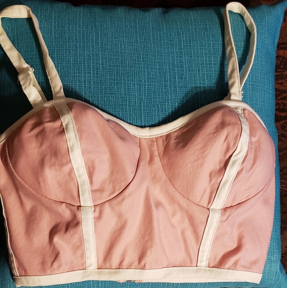 Vintage Soft Pink & White Bralette